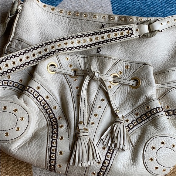 Cole Haan Village Gromet White Leather Purse - Picture 3 of 16